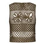 Top senza maniche crochet traforato 104733 A2FFX26 PINKO 