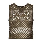 Top senza maniche crochet traforato 104733 A2FFX26 PINKO 