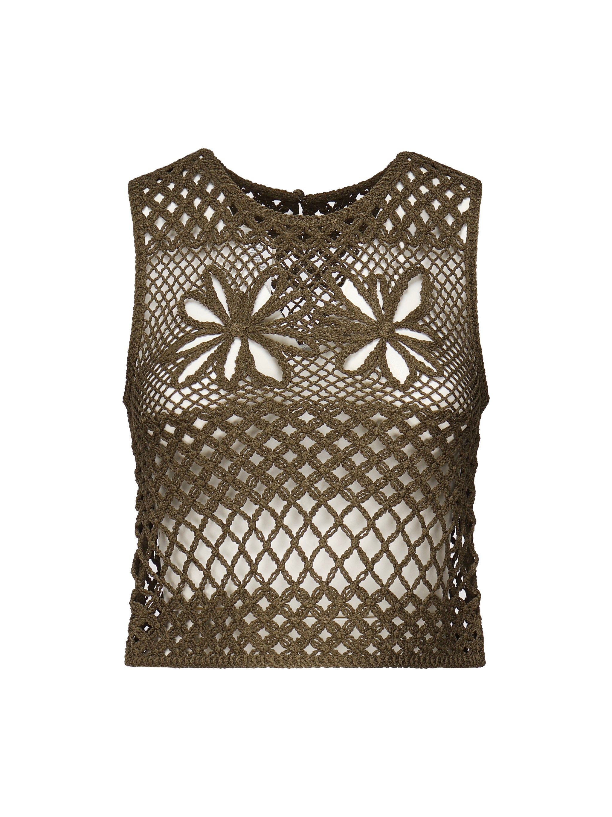 Top senza maniche crochet traforato 104733 A2FFX26 PINKO 