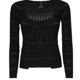 Polo maniche lunghe con riga metallizzata 104734 A2FCZ99 PINKO 