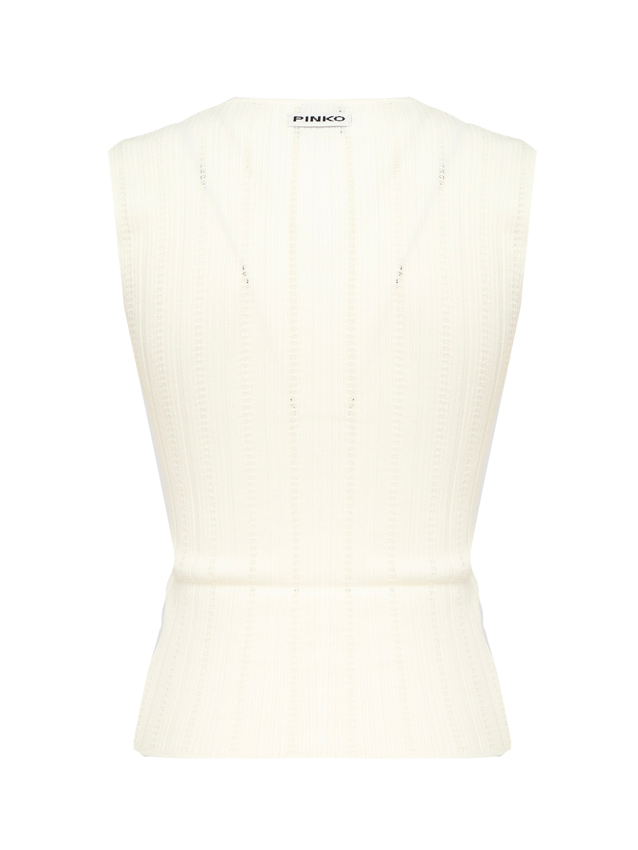 Top smanicato seta e cachemire a costine 104741 A2FRZ09 PINKO 