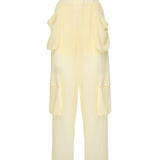 Pantaloni cargo in georgette trasparente 104751 A21FD22 PINKO 