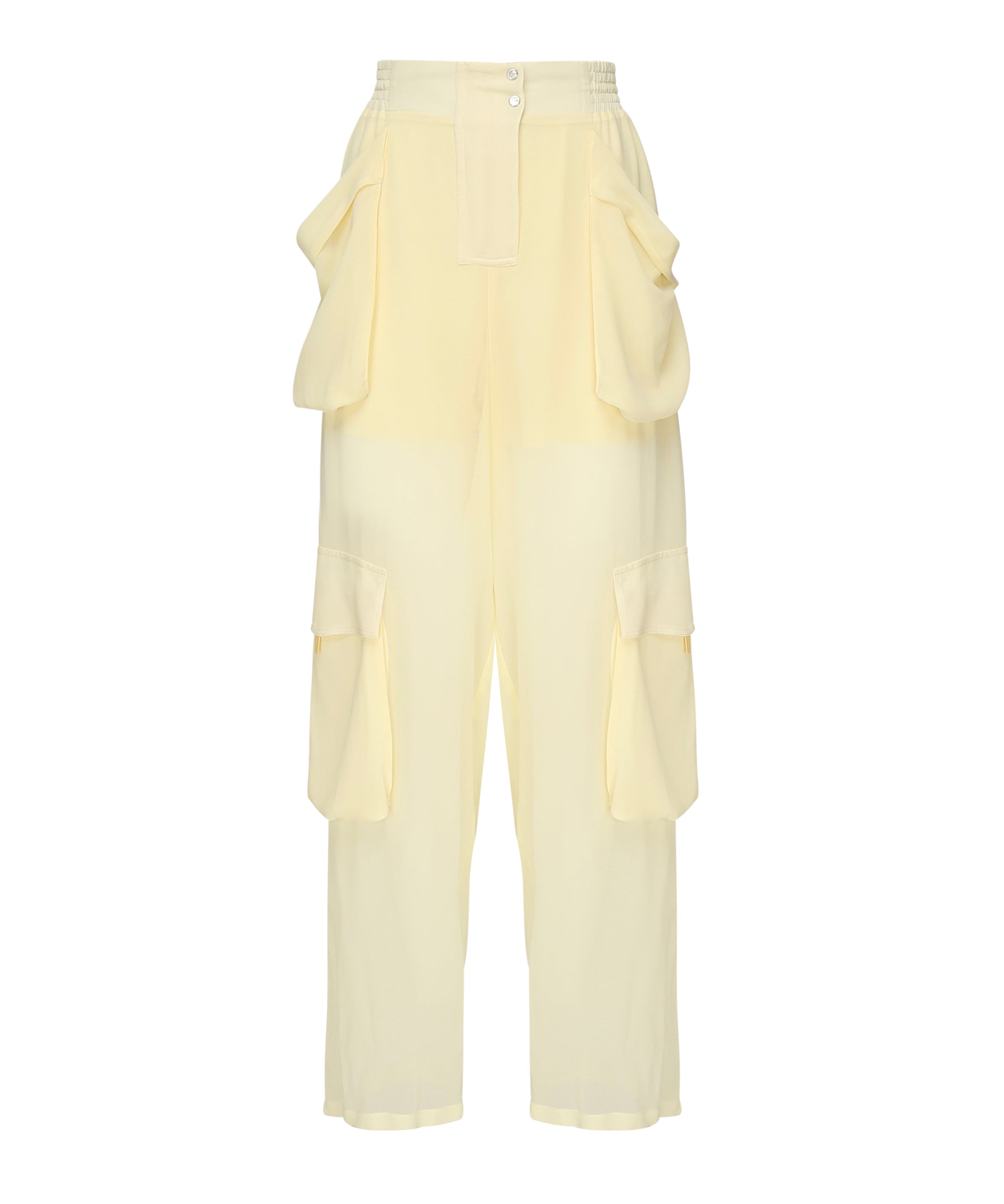 Pantaloni cargo in georgette trasparente 104751 A21FD22 PINKO 