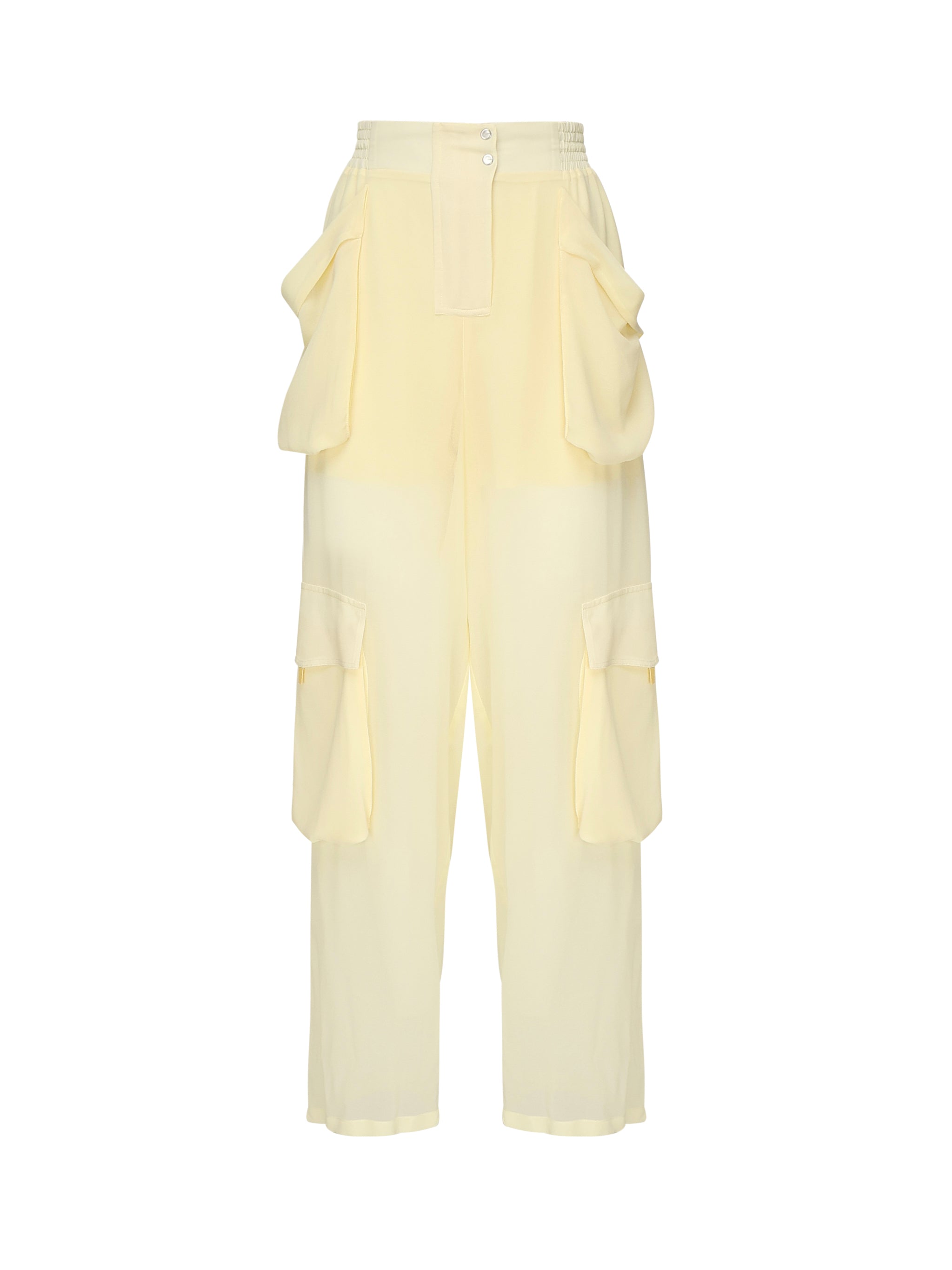 Pantaloni cargo in georgette trasparente 104751 A21FD22 PINKO 