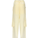 Pantaloni cargo in georgette trasparente 104751 A21FD22 PINKO 
