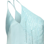 Top monospalla in raso con pizzo e paillettes 104765 A2DGE28 PINKO 