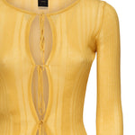 Maglia costine aperta con laccetti 104771 A1NDC43 PINKO 