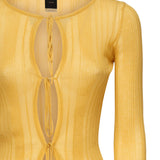 Maglia costine aperta con laccetti 104771 A1NDC43 PINKO 