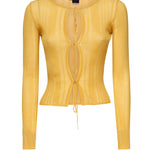 Maglia costine aperta con laccetti 104771 A1NDC43 PINKO 