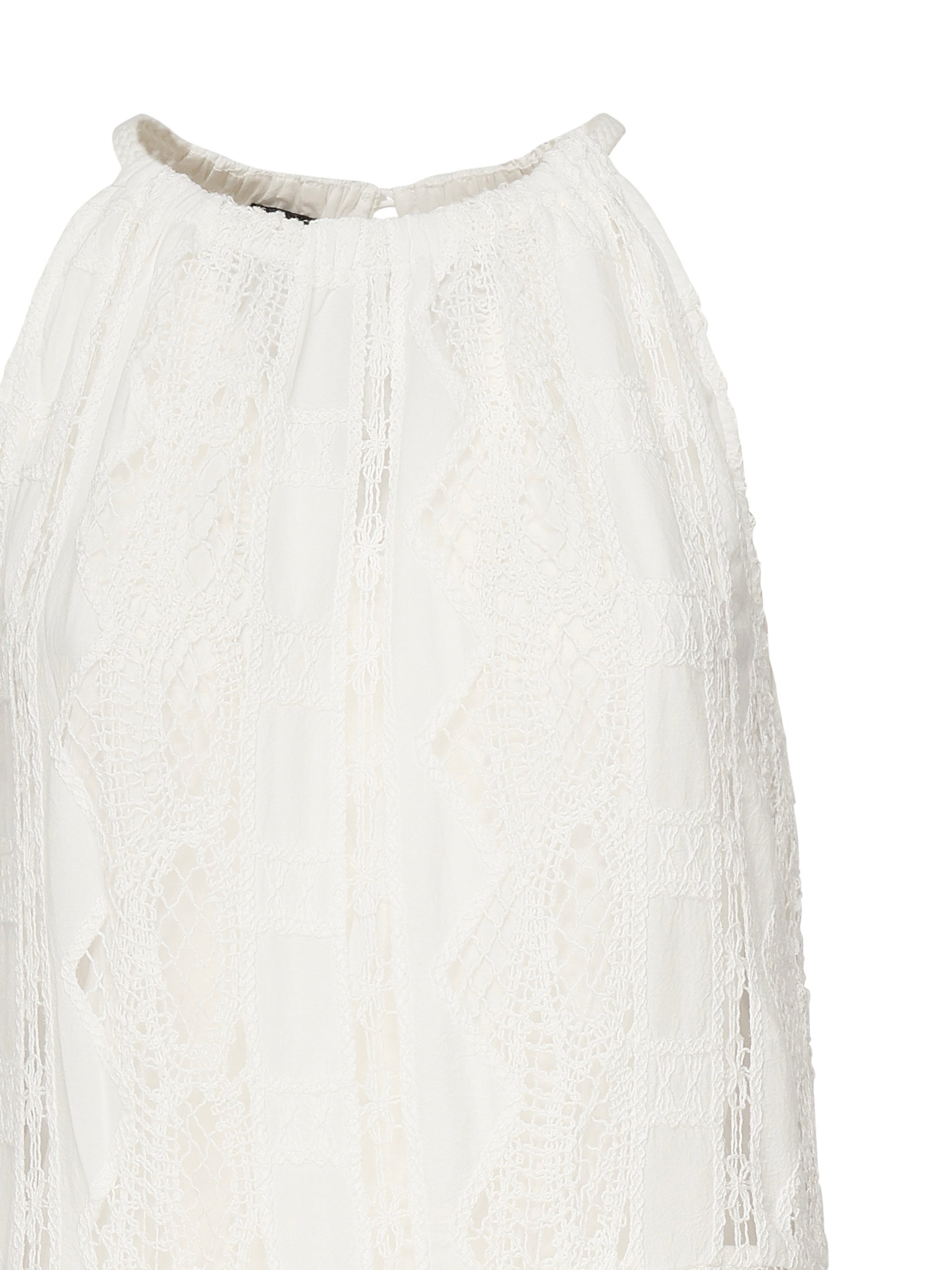 Abito midi in sangallo e macramè 104857 A2G9Z05 PINKO 