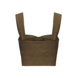 Crop top in lino con bottoni 104885 A0IMX26 PINKO 