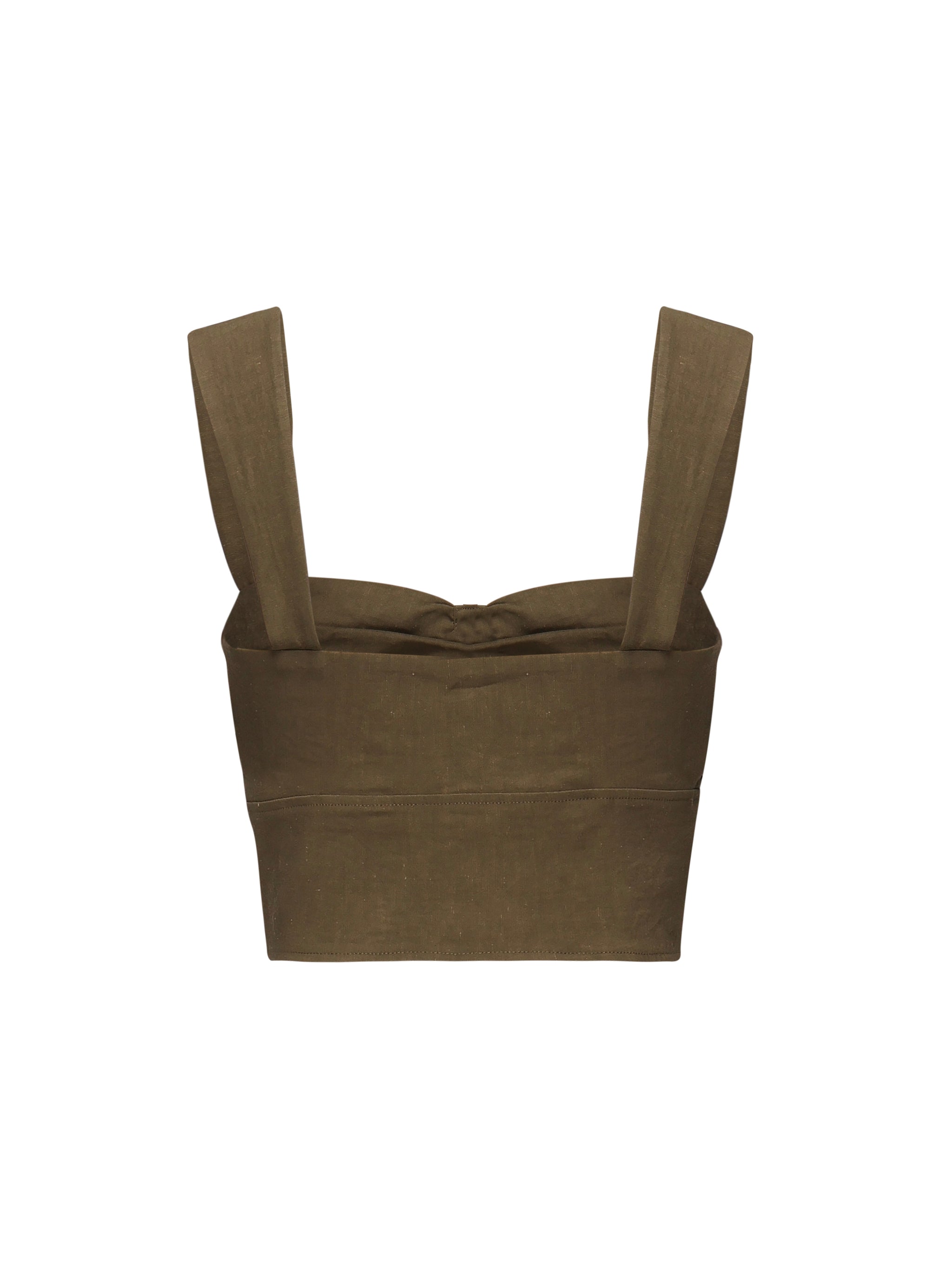 Crop top in lino con bottoni 104885 A0IMX26 PINKO 