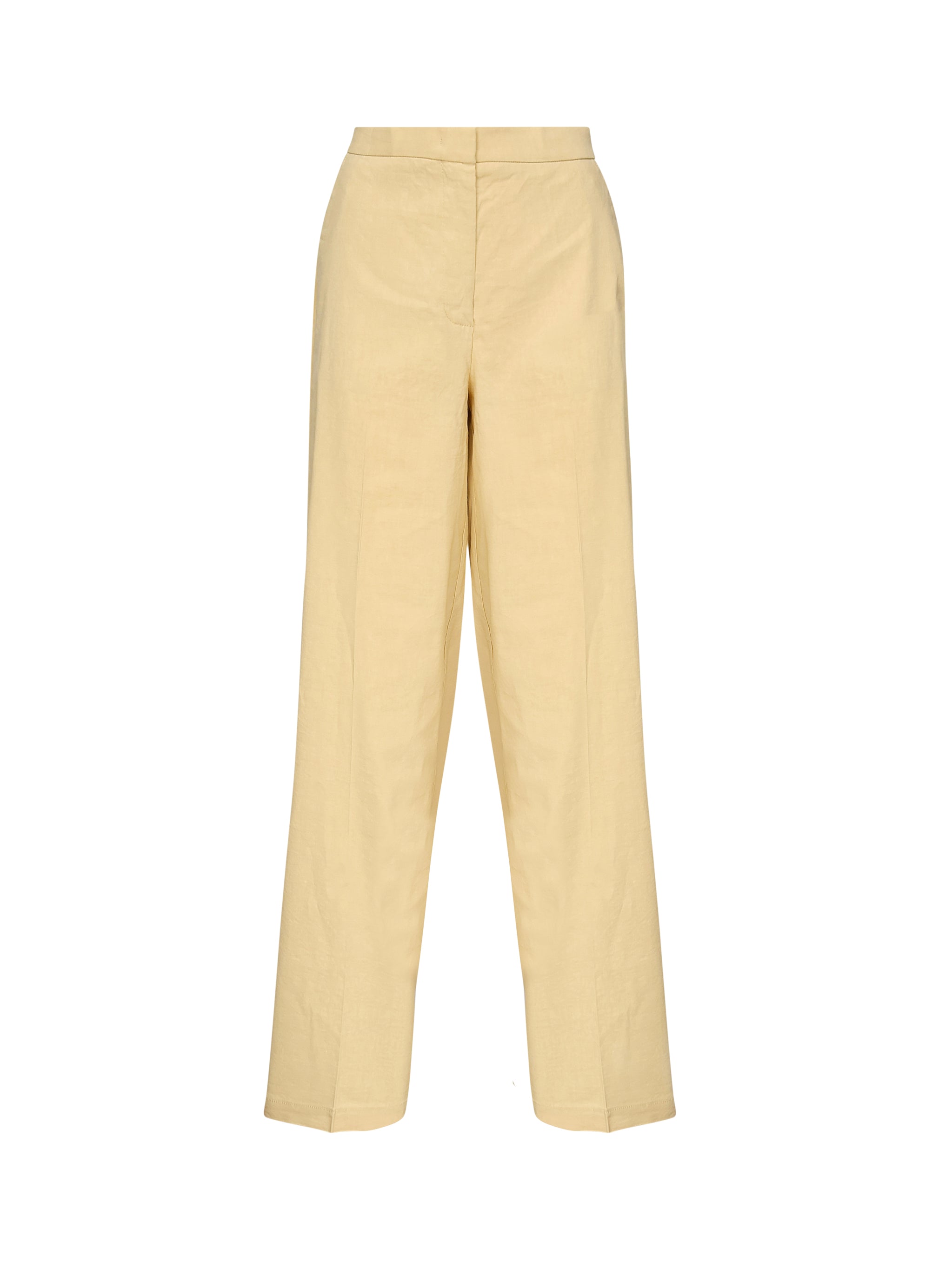 Pantaloni con piega in lino stretch 104929 A0IMC23 PINKO 