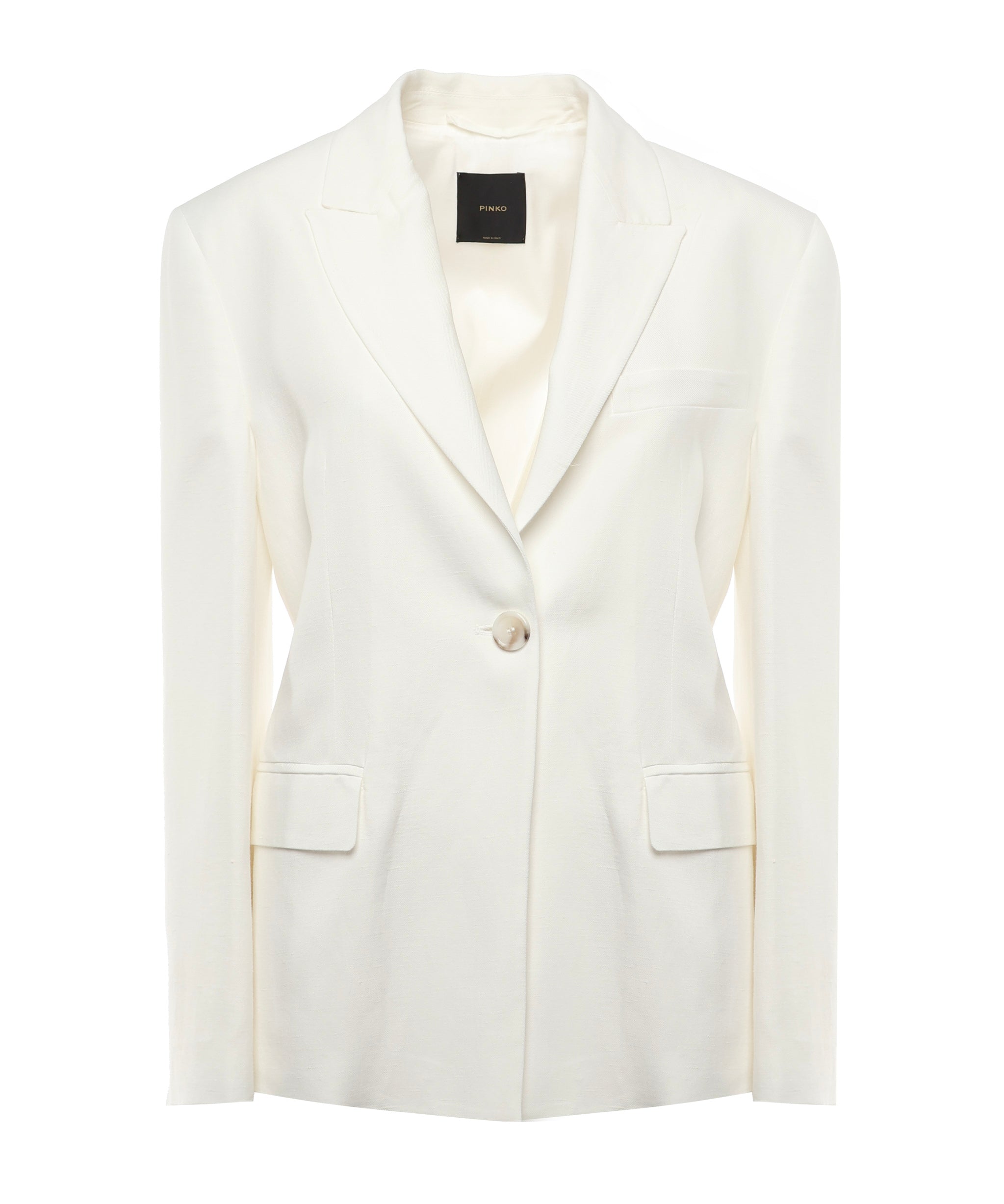 Blazer monopetto in misto lino e viscosa 104944 A2FAZ05 PINKO 