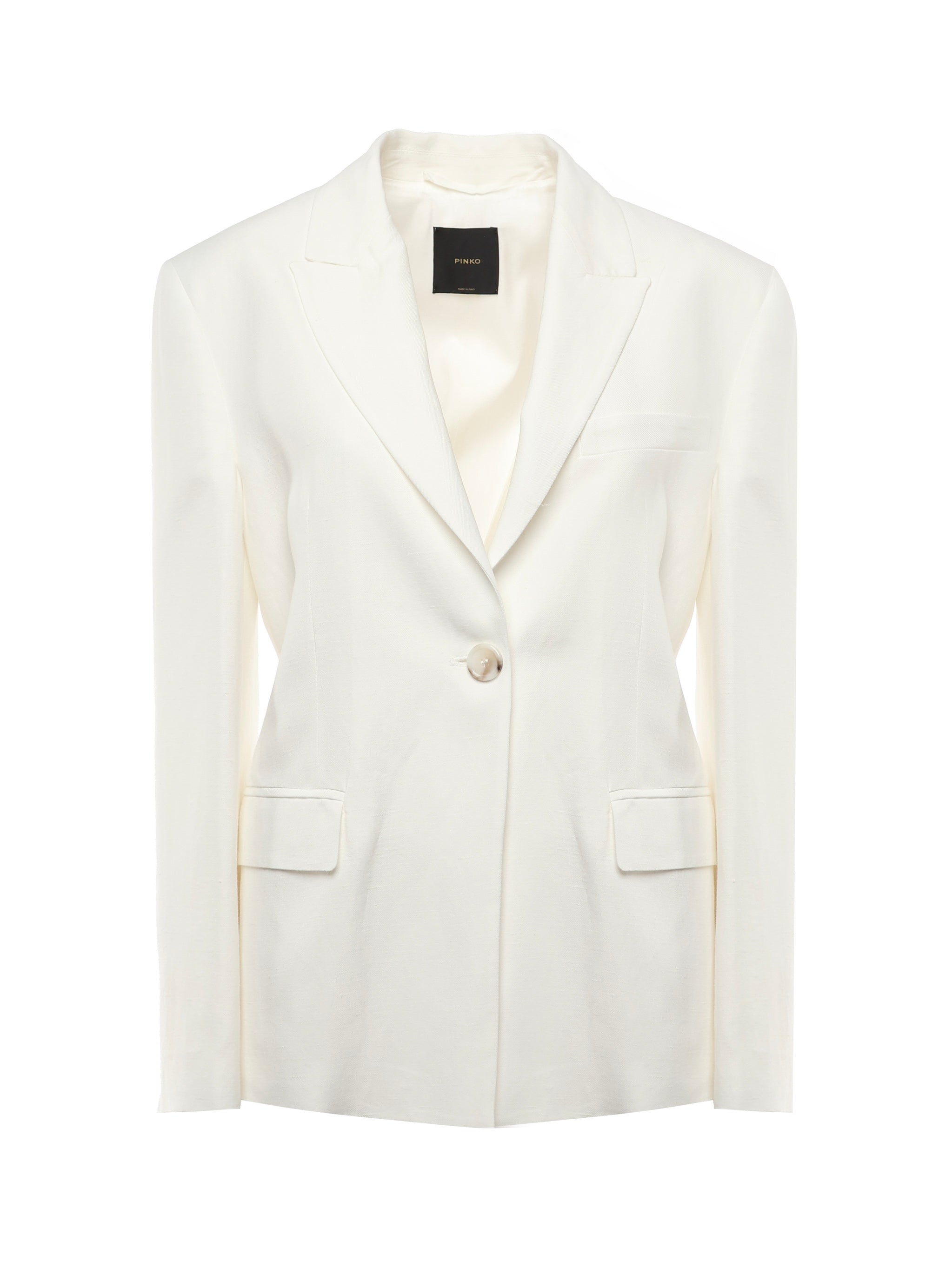Blazer monopetto in misto lino e viscosa 104944 A2FAZ05 PINKO 