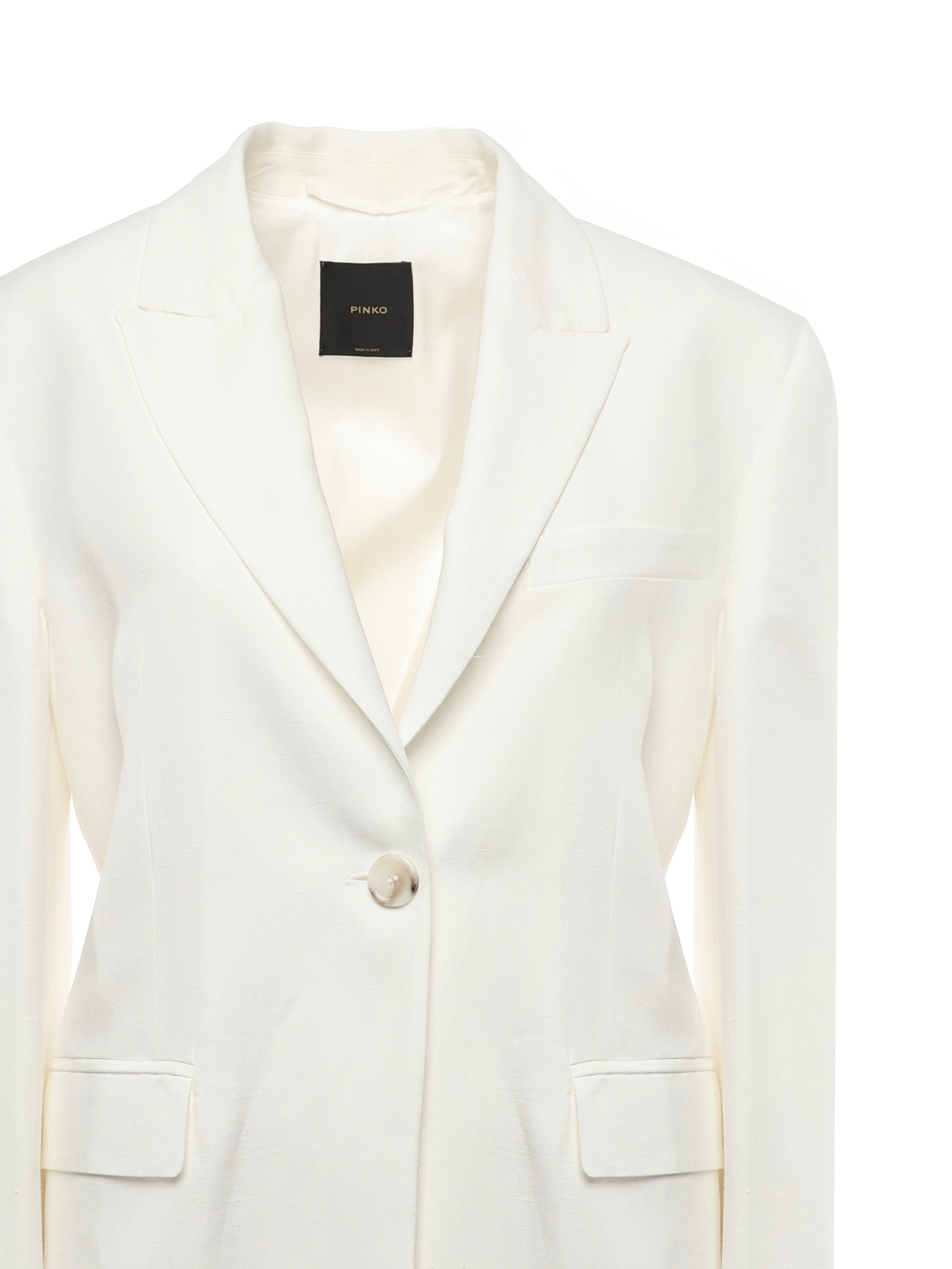 Blazer monopetto in misto lino e viscosa 104944 A2FAZ05 PINKO 
