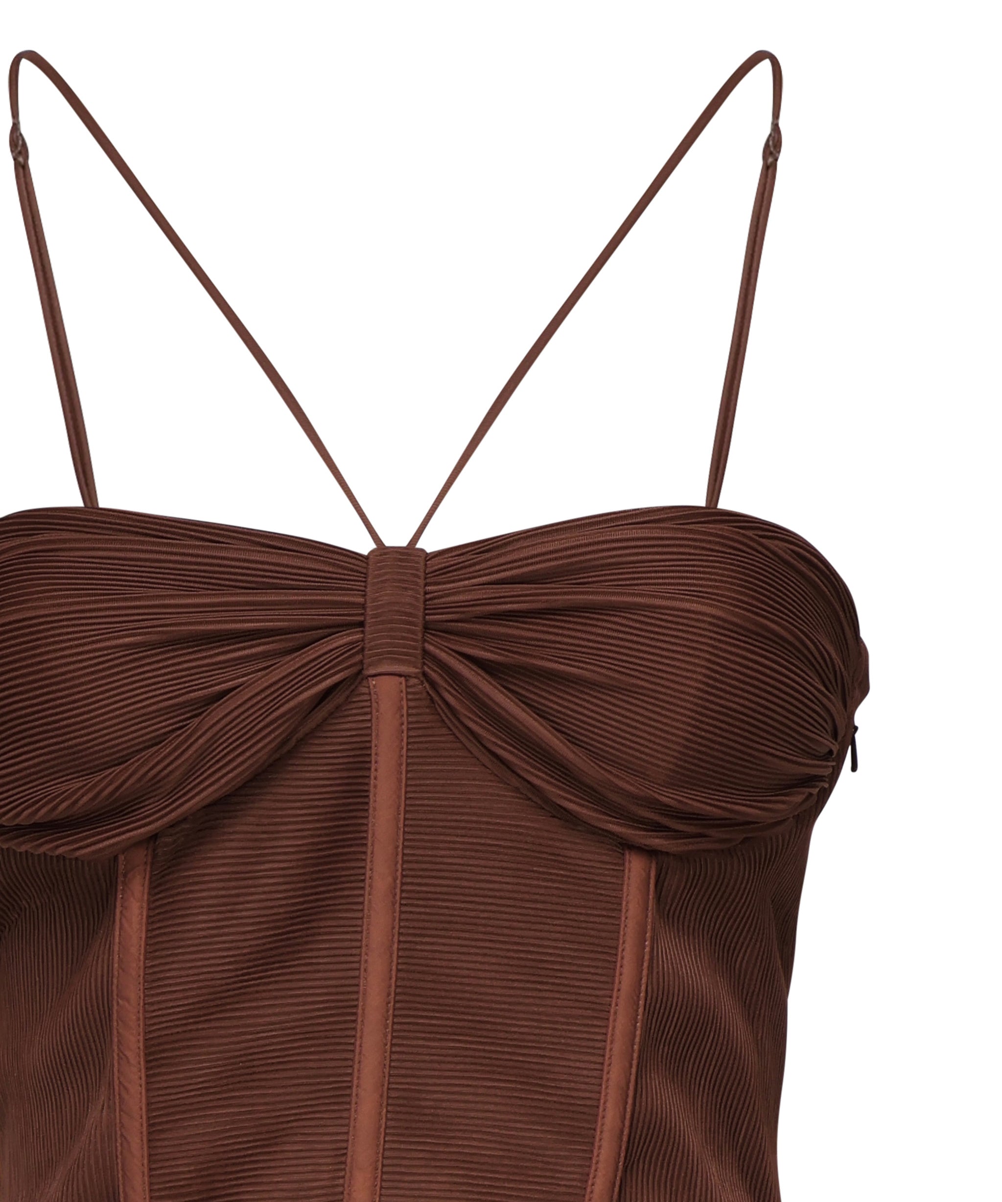 Abito bustier in jersey plissè 104994 A2DML98 PINKO 