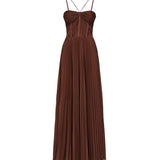 Abito bustier in jersey plissè 104994 A2DML98 PINKO 