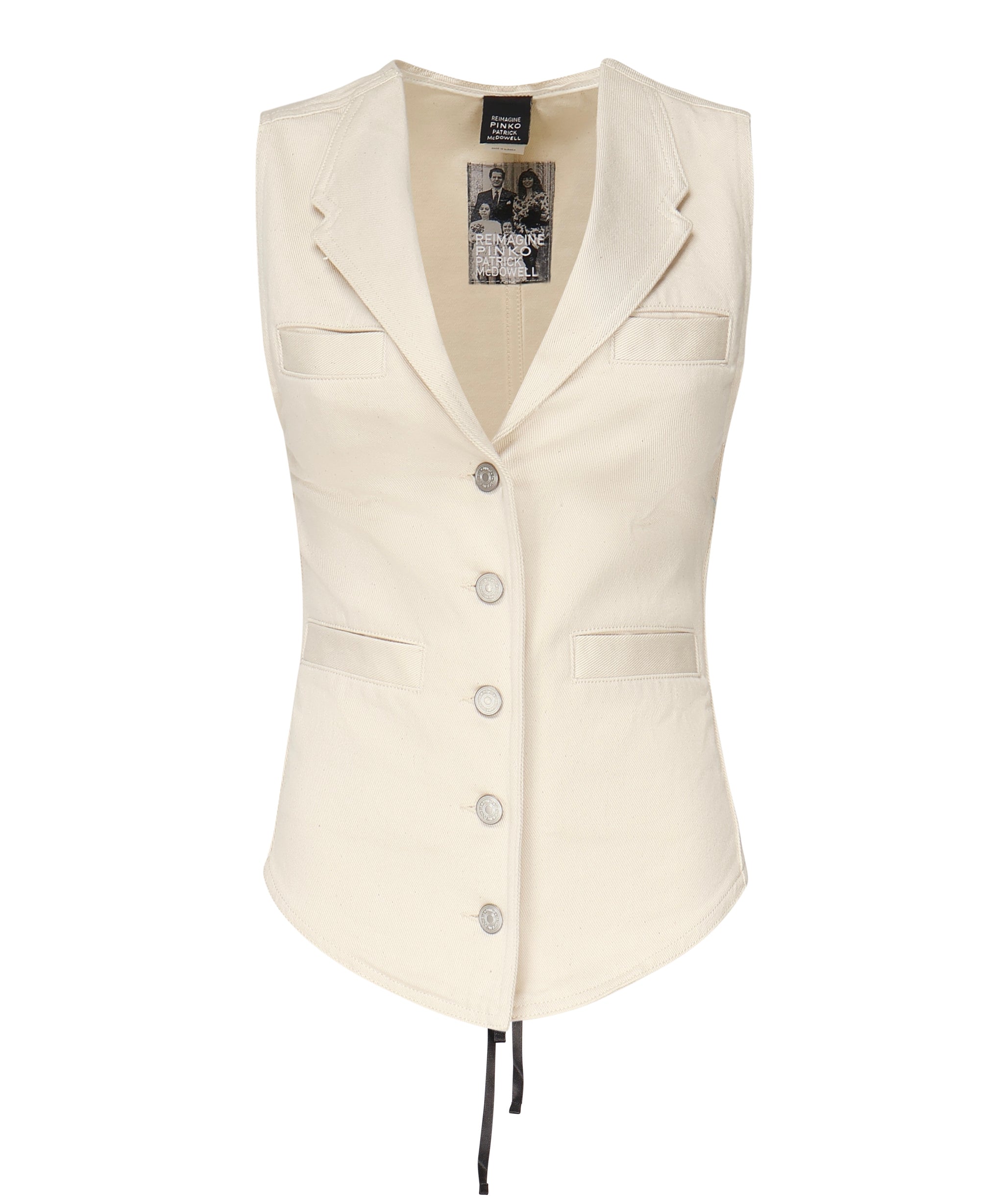 Gilet in drill di cotone 105072 A2JOC21 PINKO 