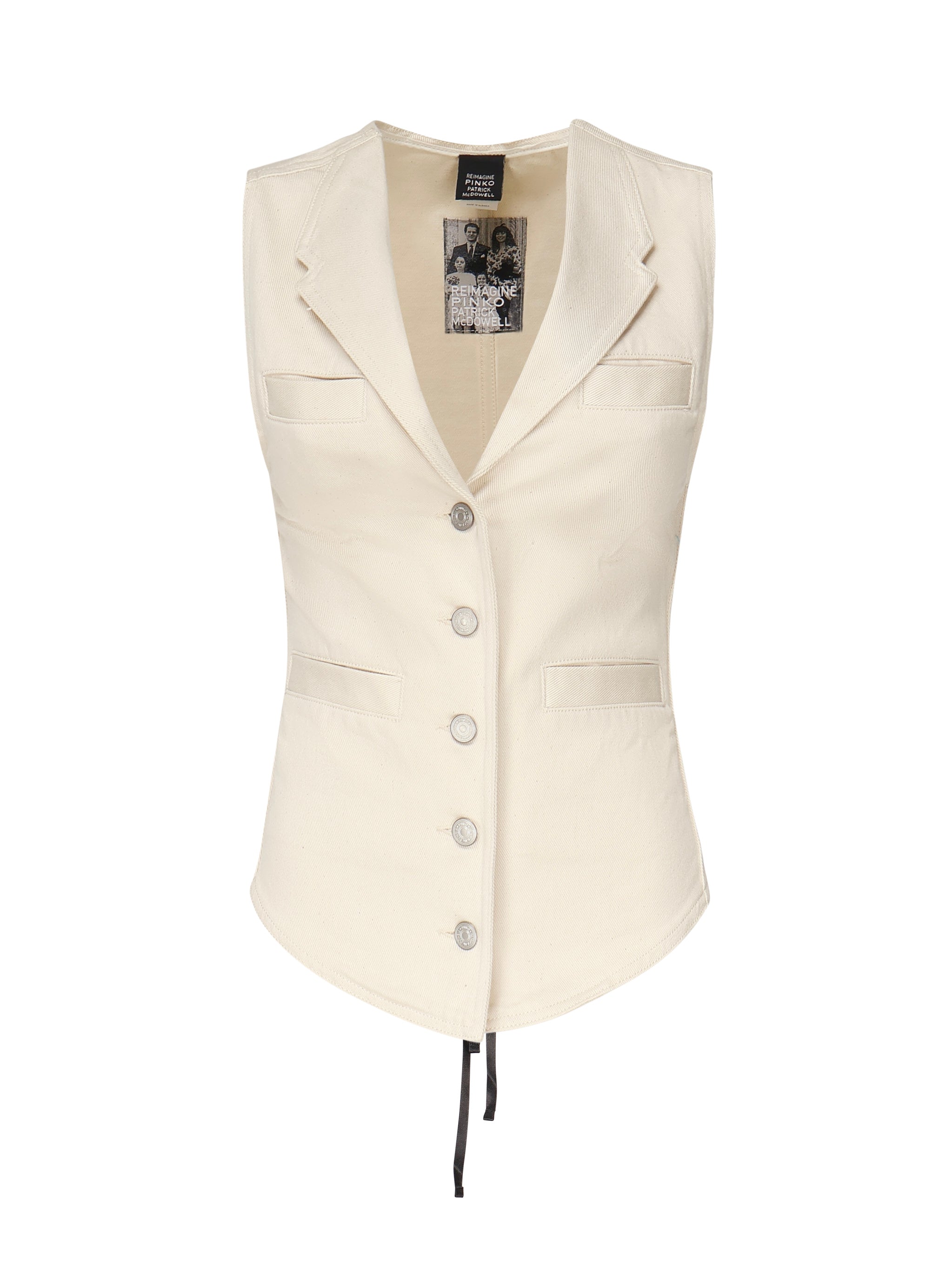 Gilet in drill di cotone 105072 A2JOC21 PINKO 