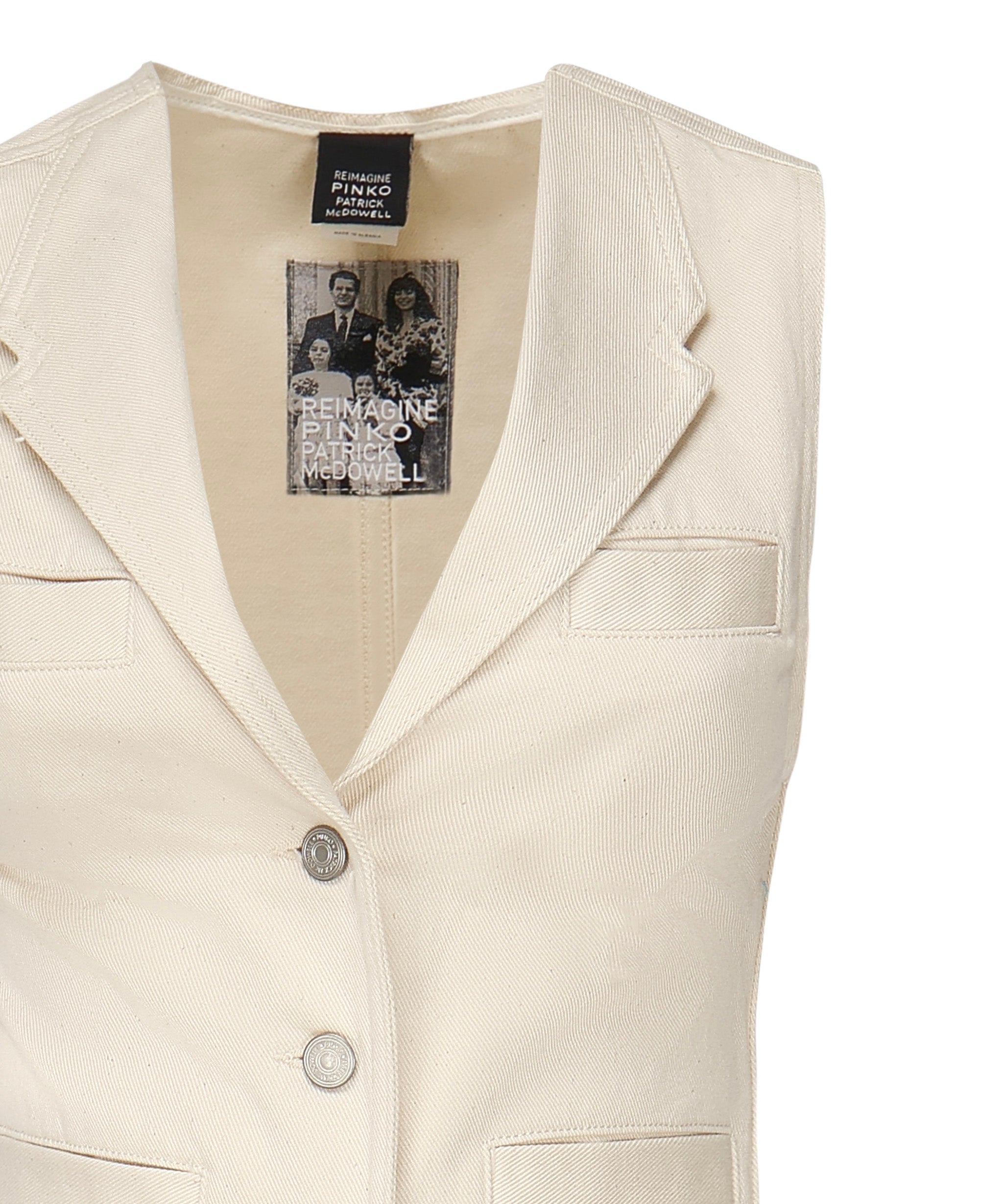 Gilet in drill di cotone 105072 A2JOC21 PINKO 