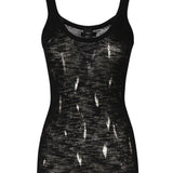Canottiera a costine con strappi 105143 A2LPZ99 PINKO 