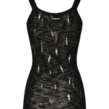 Canottiera a costine con strappi 105143 A2LPZ99 PINKO 