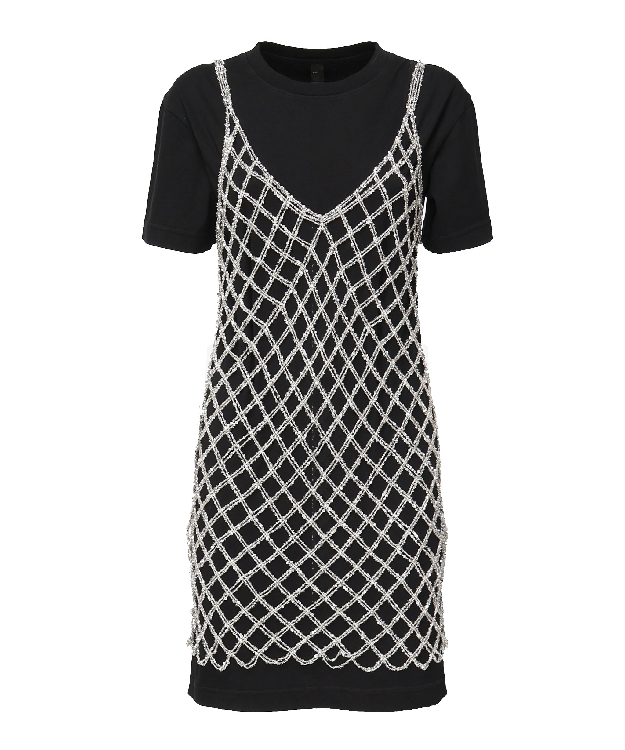 Abito t-shirt con paillettes 105144 A2LTZ99 PINKO 
