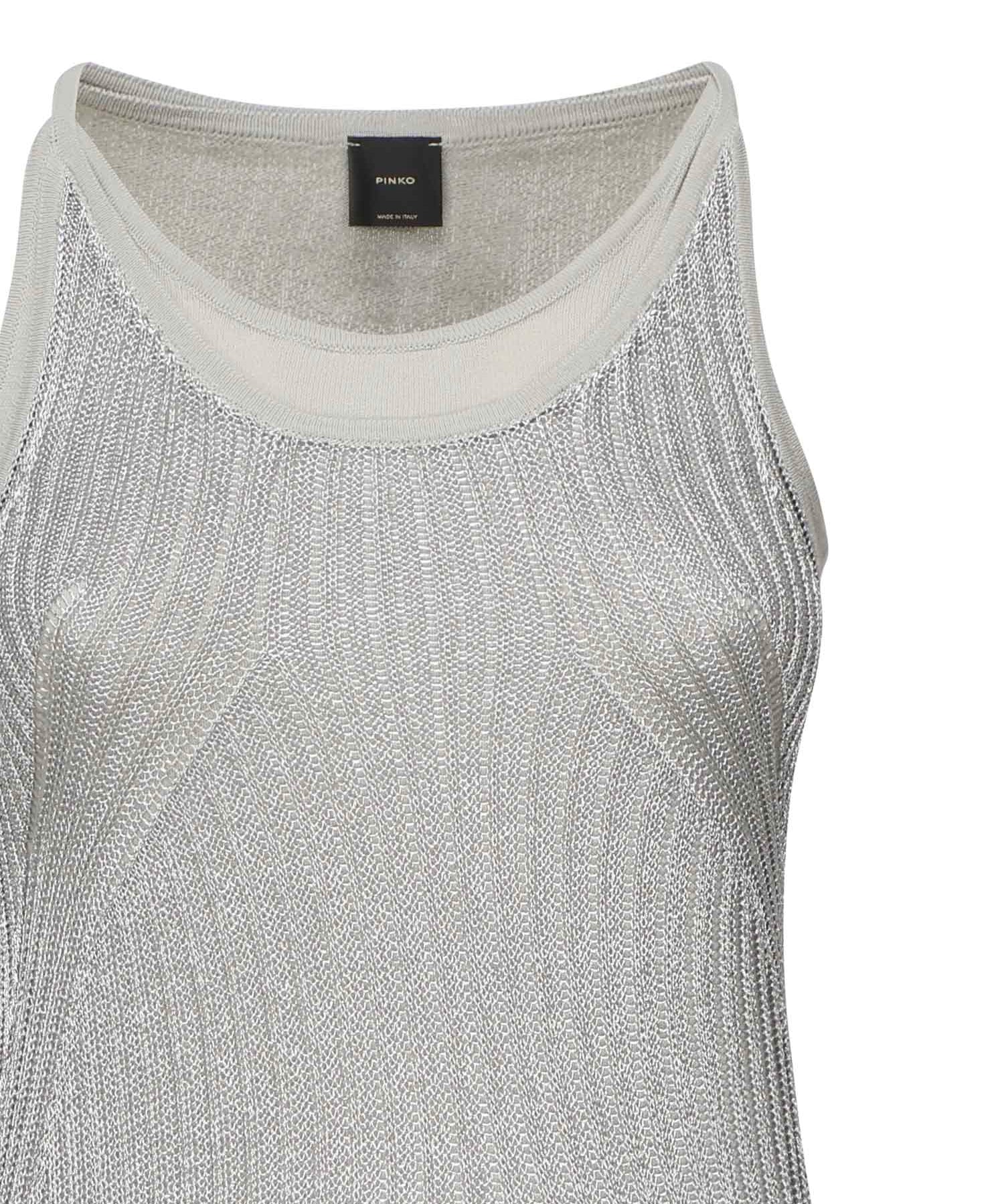 Vestito smanicato in maglia metallizzata 105146 A2LOI12 PINKO 