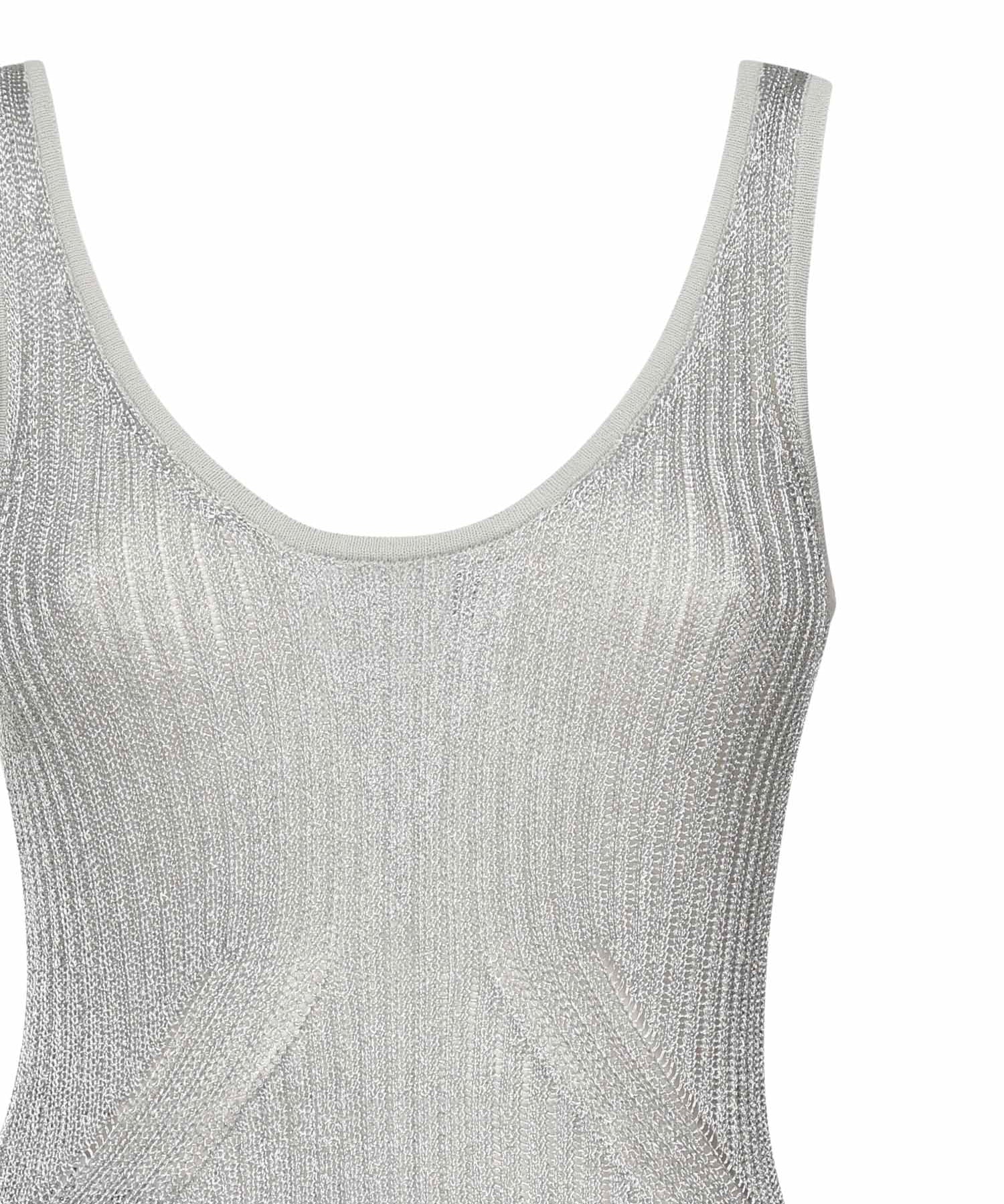 Canottiera in maglia metallizzata 105148 A2LOI12 PINKO 