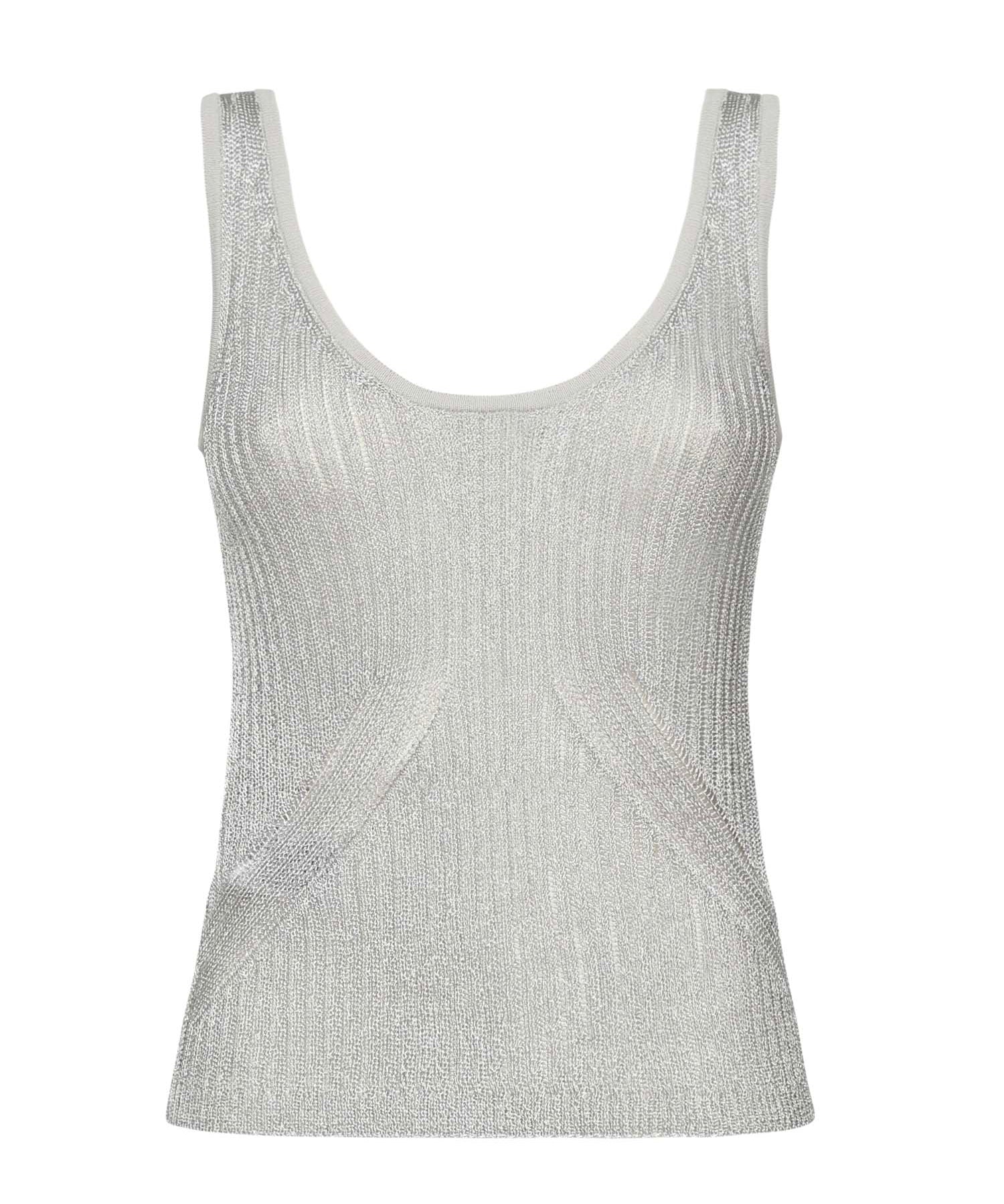 Canottiera in maglia metallizzata 105148 A2LOI12 PINKO 