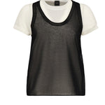 T-shirt con maniche asimmetriche e canotta abbinata 105152 A2LSZZ2 PINKO 