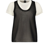 T-shirt con maniche asimmetriche e canotta abbinata 105152 A2LSZZ2 PINKO 