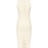 Abito midi in maglia traforata 105190 A2LWC00 PINKO 