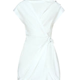 Mini abito in popeline con incrocio 105215 A2LDZ04 PINKO 