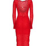 Abito in pizzo con schiena scoperta 105227 A2M5RA1 PINKO 