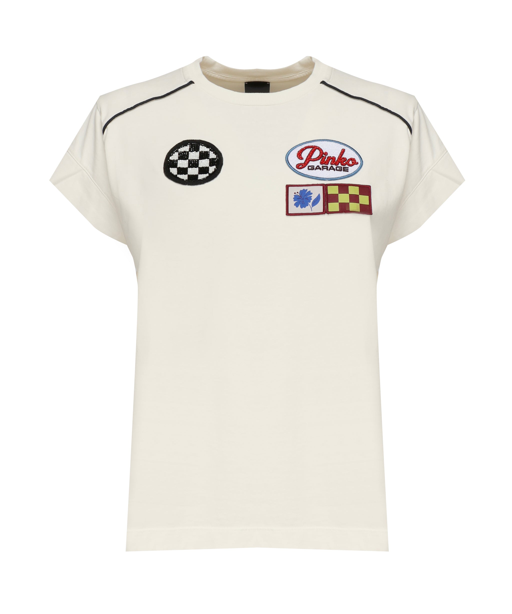 T-shirt racing in cotone 105270 A2MEZ05 PINKO 