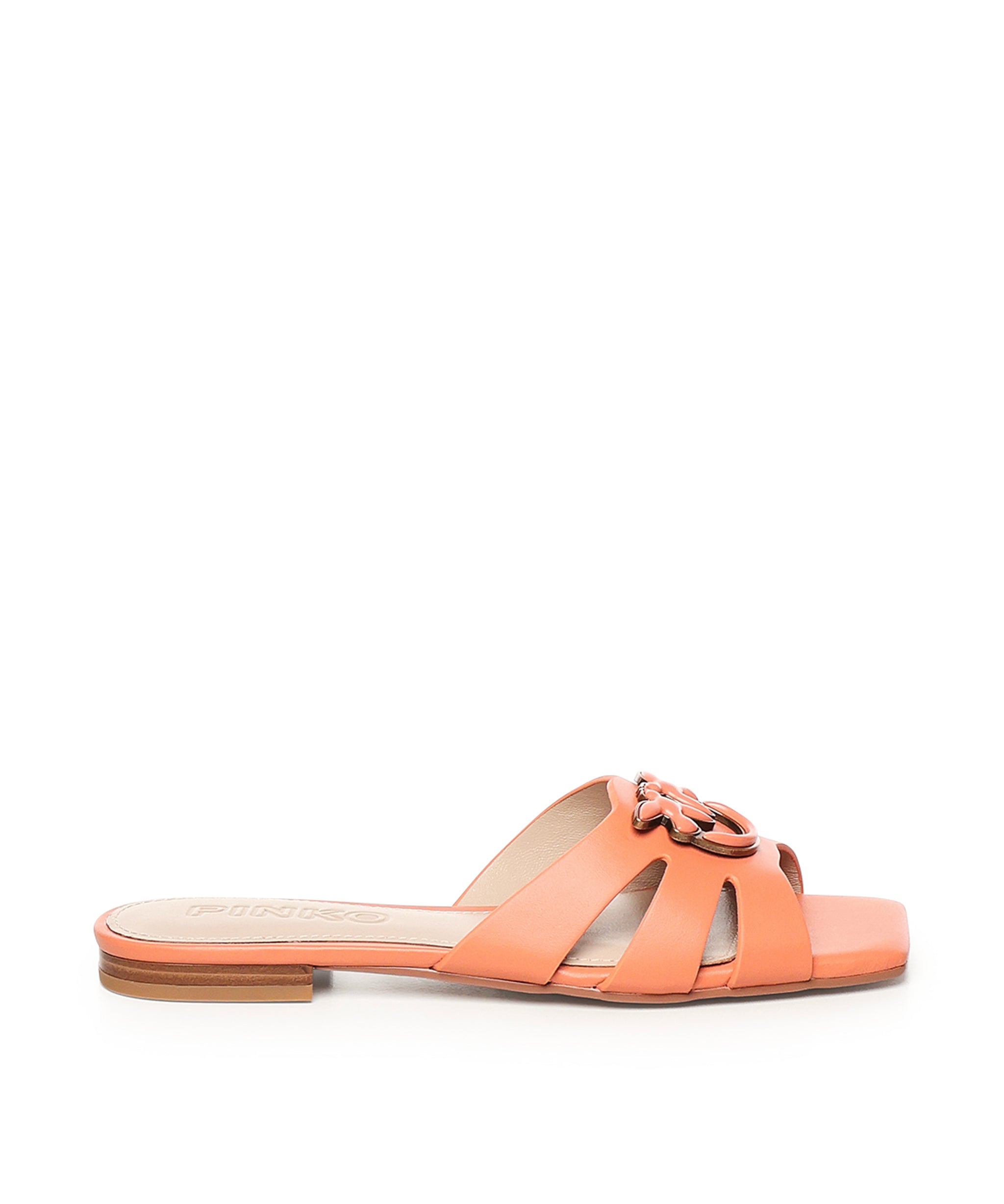 Ciabattine in nappa con logo uccellini SD0313 P003Q74 PINKO 