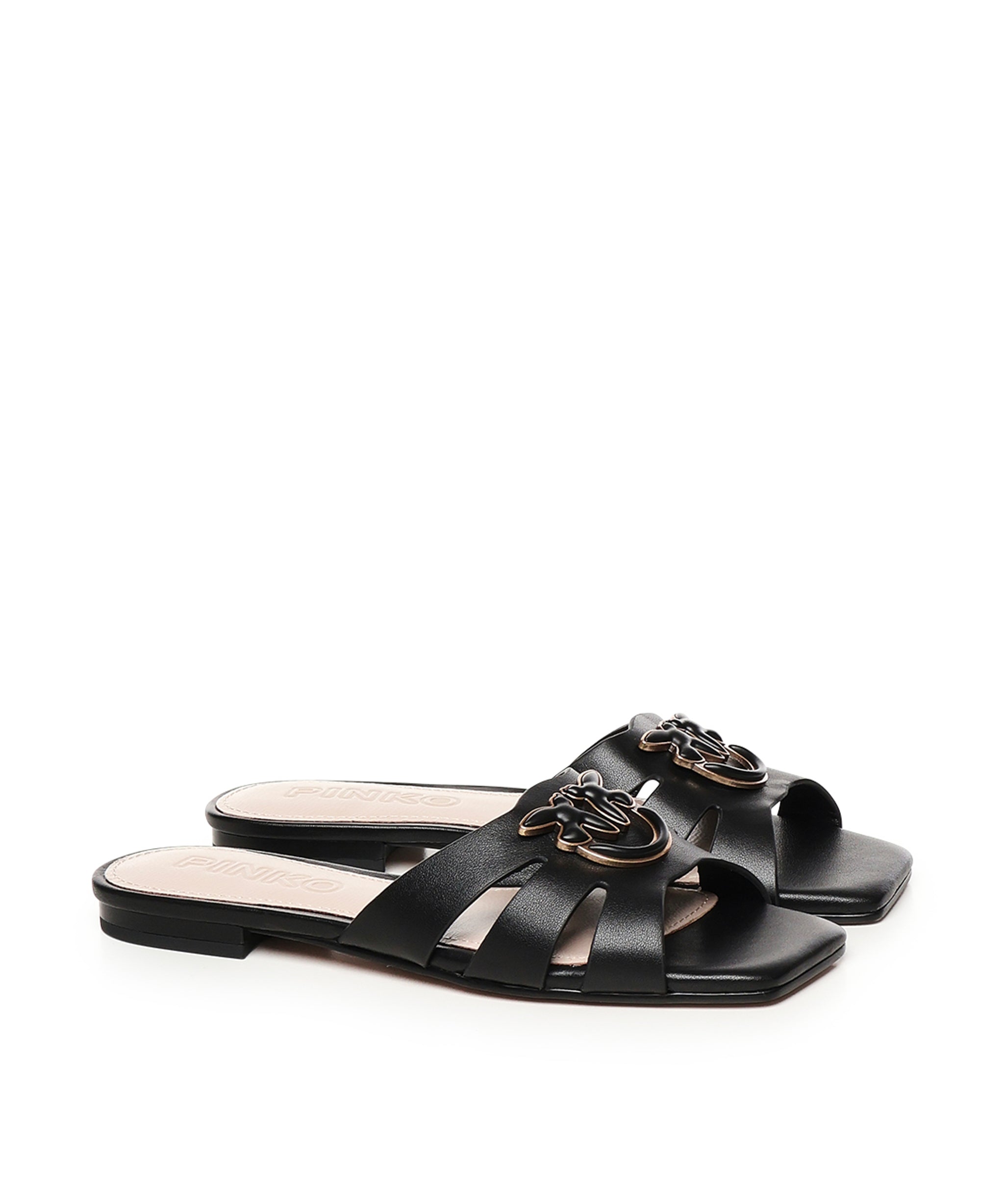 Ciabattine in nappa con logo uccellini SD0313 P003Z99 PINKO 