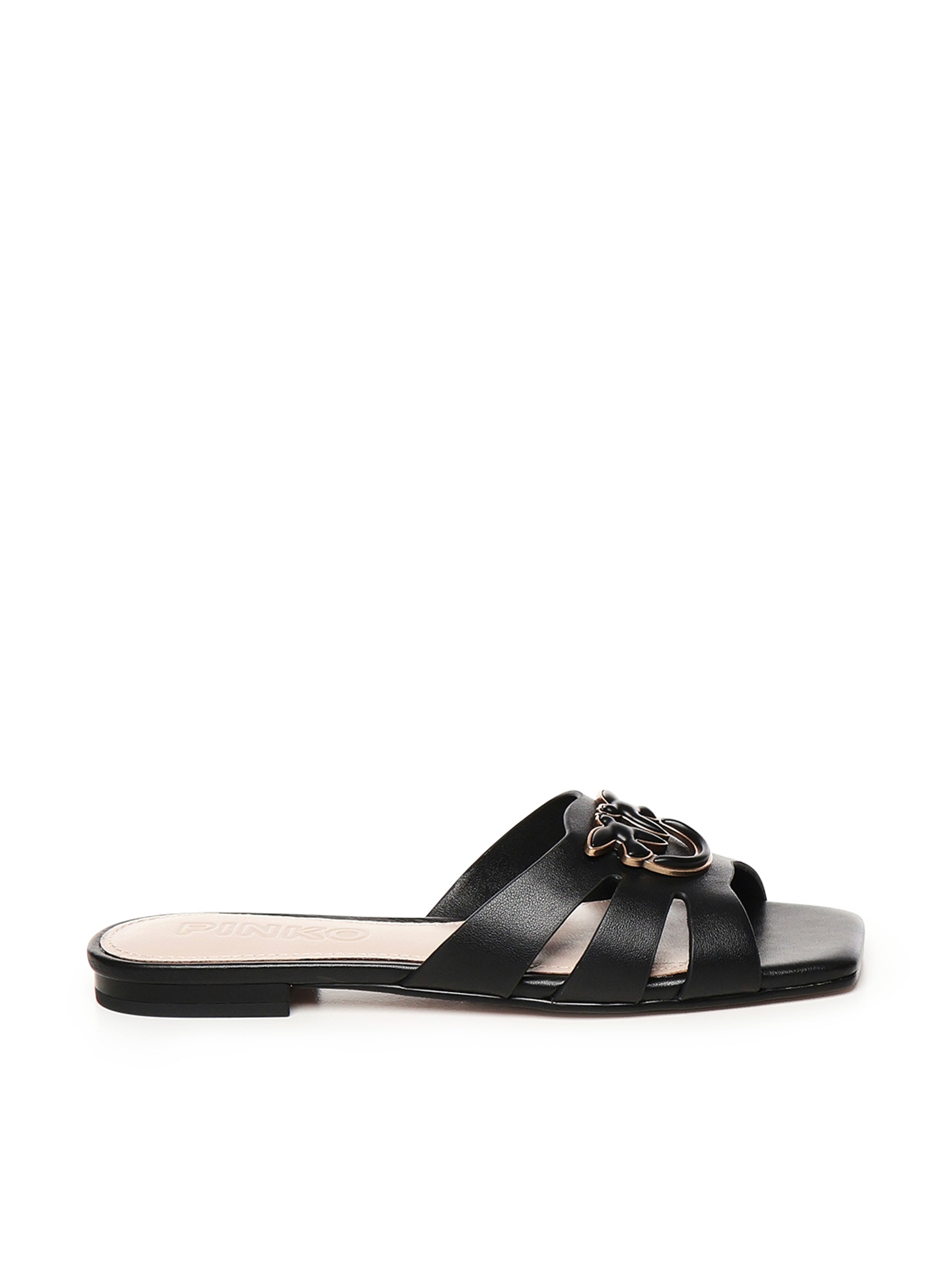 Ciabattine in nappa con logo uccellini SD0313 P003Z99 PINKO 