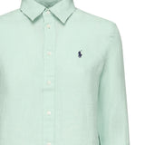 Camicia in lino con logo<BR/> 211970730013  POLO RALPH LAUREN 