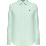 Camicia in lino con logo<BR/> 211970730013  POLO RALPH LAUREN 