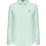 Camicia in lino con logo<BR/> 211970730013  POLO RALPH LAUREN 