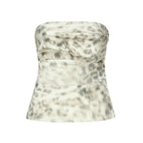 Top in denim con stampa 114504 2930 ROTATE 