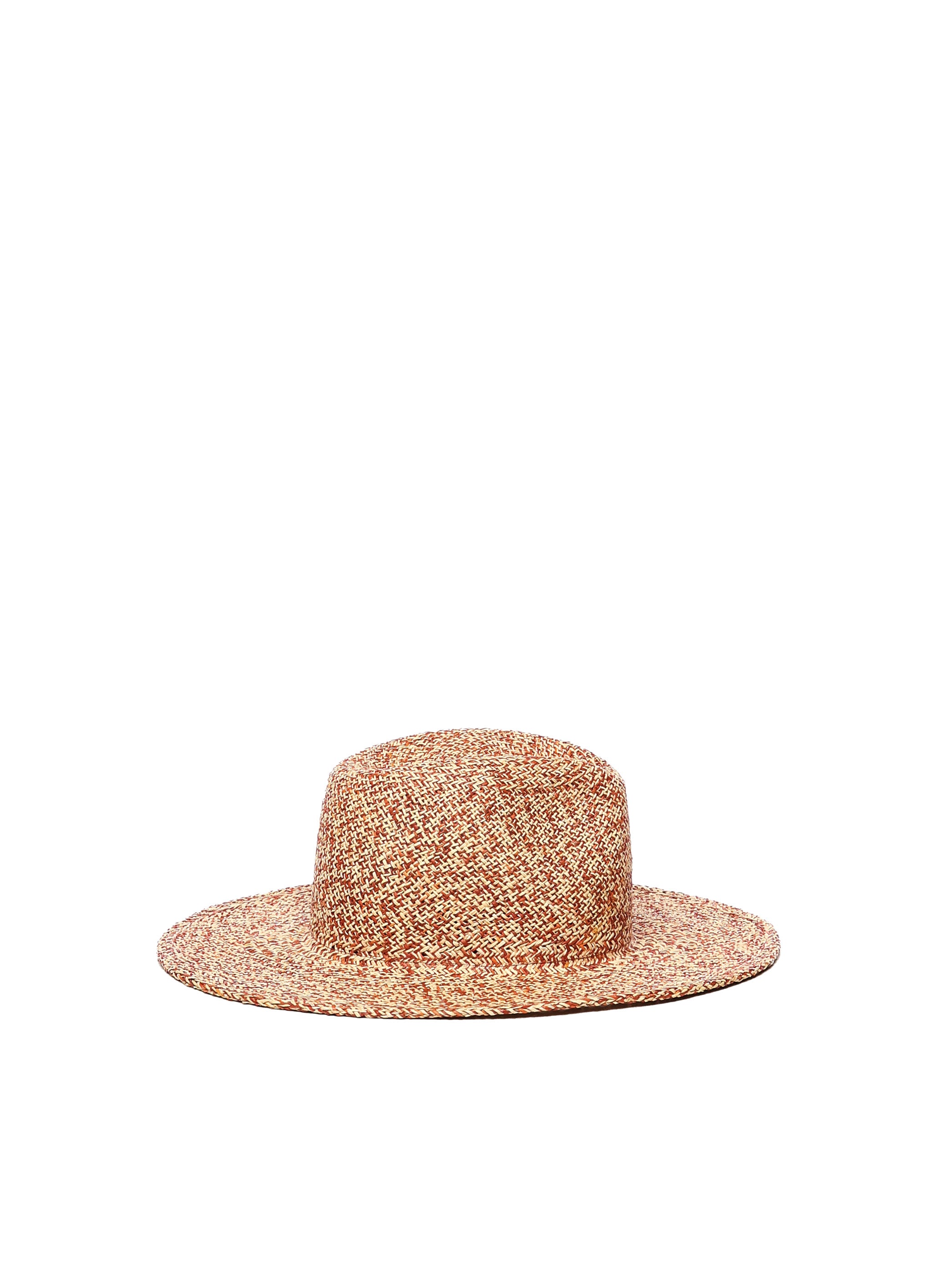 Fedora in paglia con logo FDR036067PS25 STR-9P-MICSRBBEIGE RED RUSLAN BAGINSKIY 