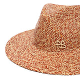 Fedora in paglia con logo FDR036067PS25 STR-9P-MICSRBBEIGE RED RUSLAN BAGINSKIY 