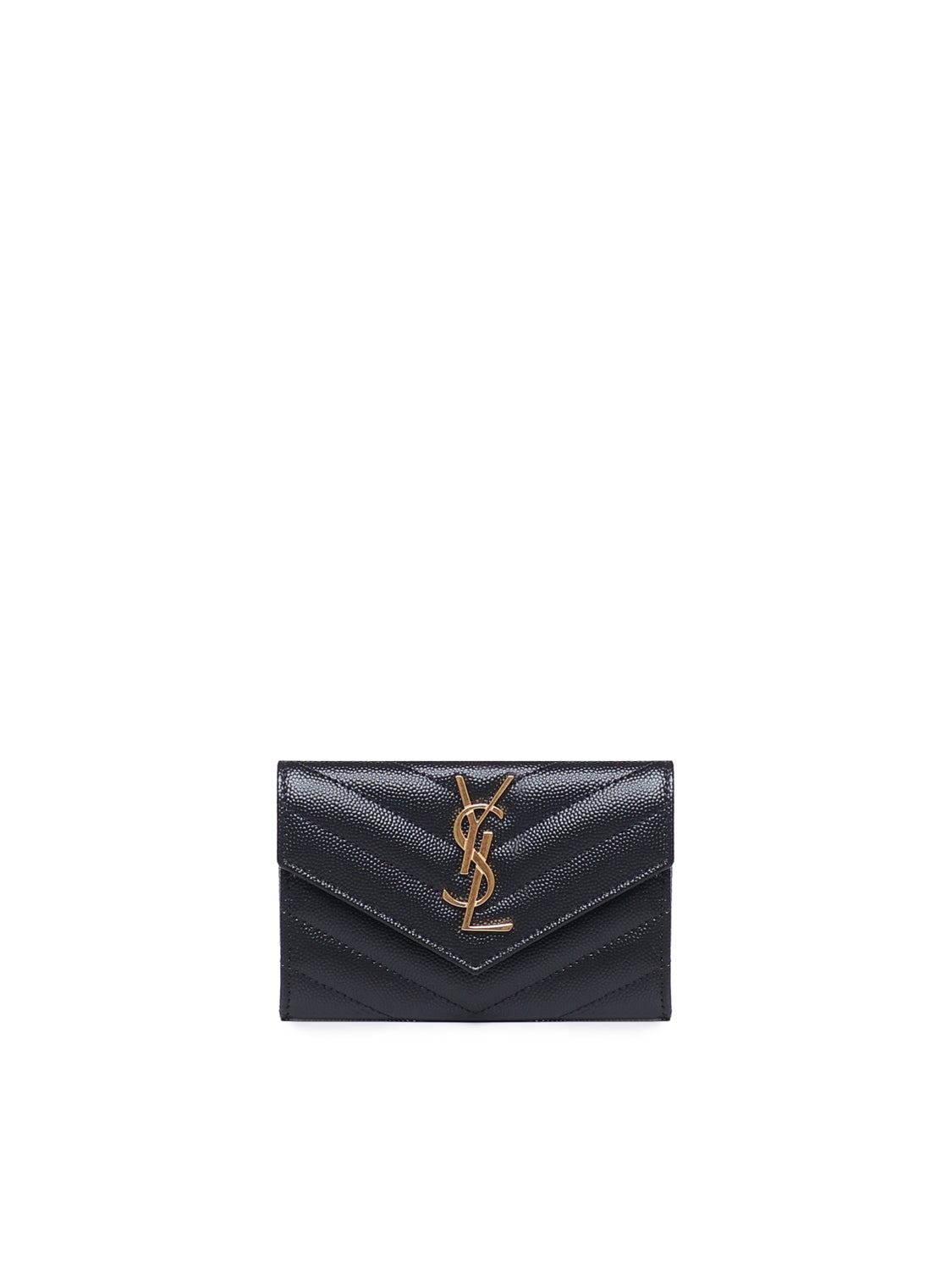 Portafogli envelope in grain de poudre 414404 BOW011000 SAINT LAURENT 
