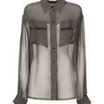 Camicia in chiffon trasparente 788262 Y065W3261 SAINT LAURENT 