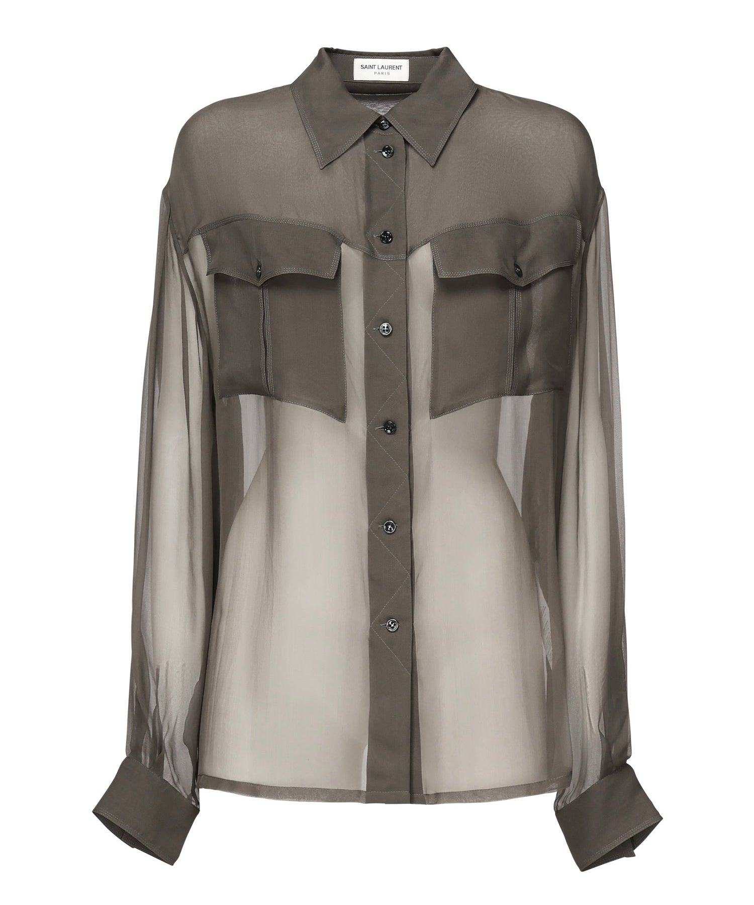 Camicia in chiffon trasparente 788262 Y065W3261 SAINT LAURENT 