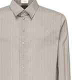 Camicia in cotone a righe e voile di seta 813932 Y2L951583 SAINT LAURENT 